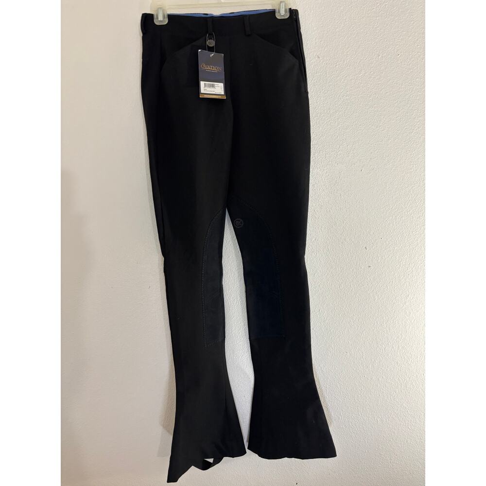 NWT Ovation Black Flared Pants Solid Women Size 26/L